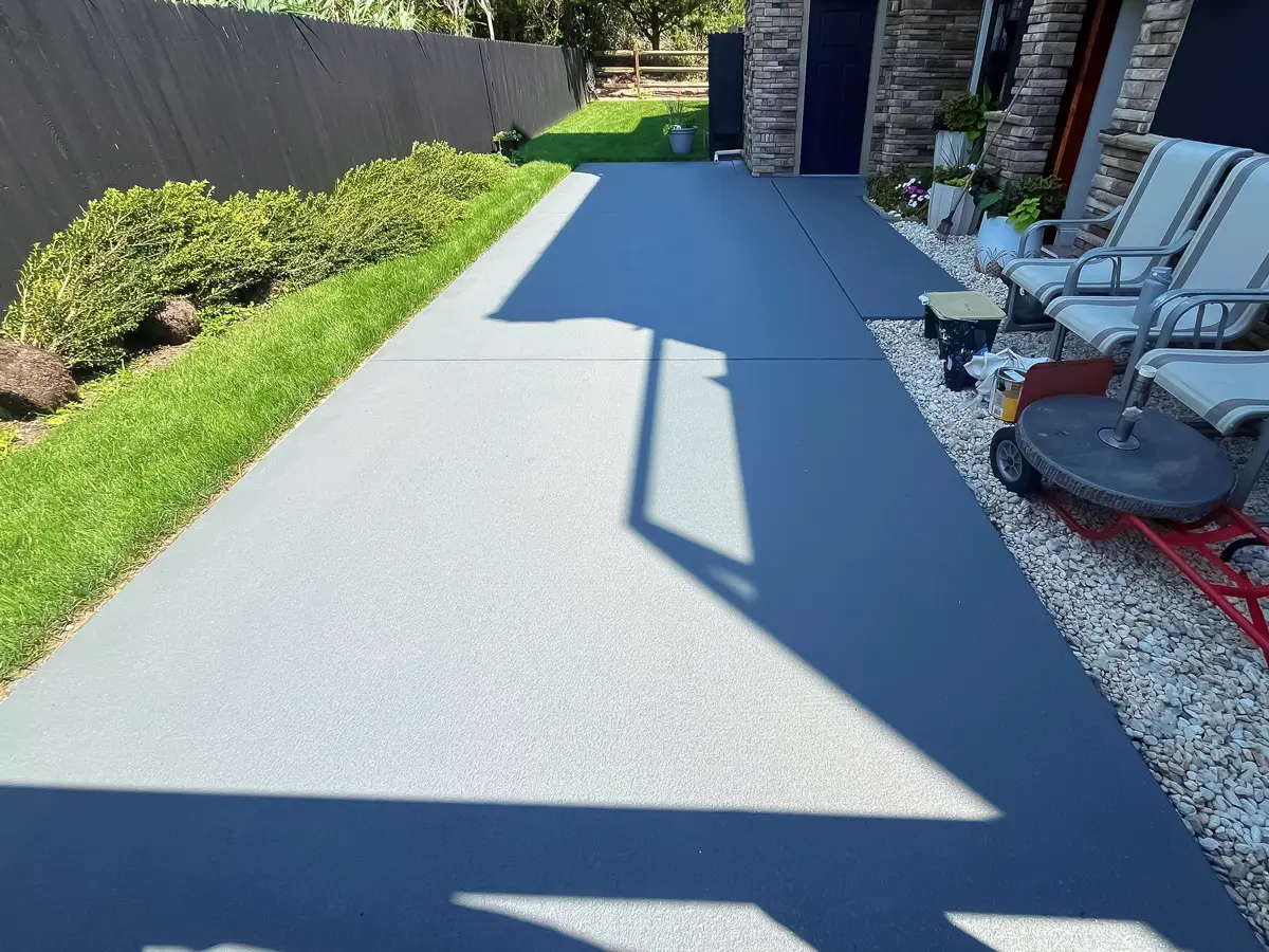 Concrete deck after a smooth, modern coating